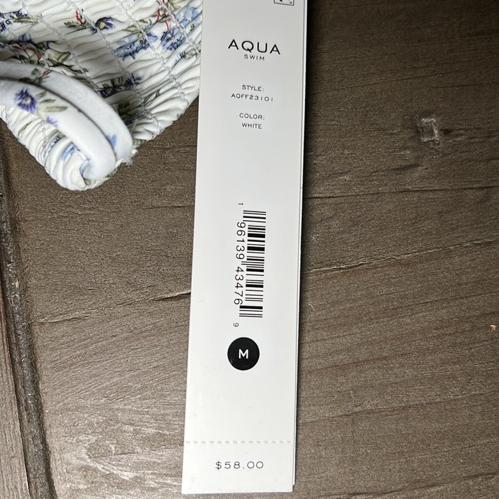 Aqua Swim Bikini - White new with tag floral detail triangle top - Picture 5 of 6